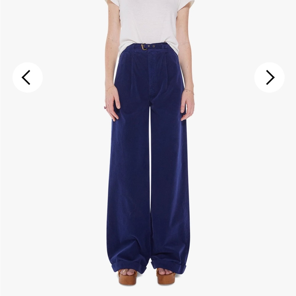 MOTHER Wide Leg Pants in Navy Blue